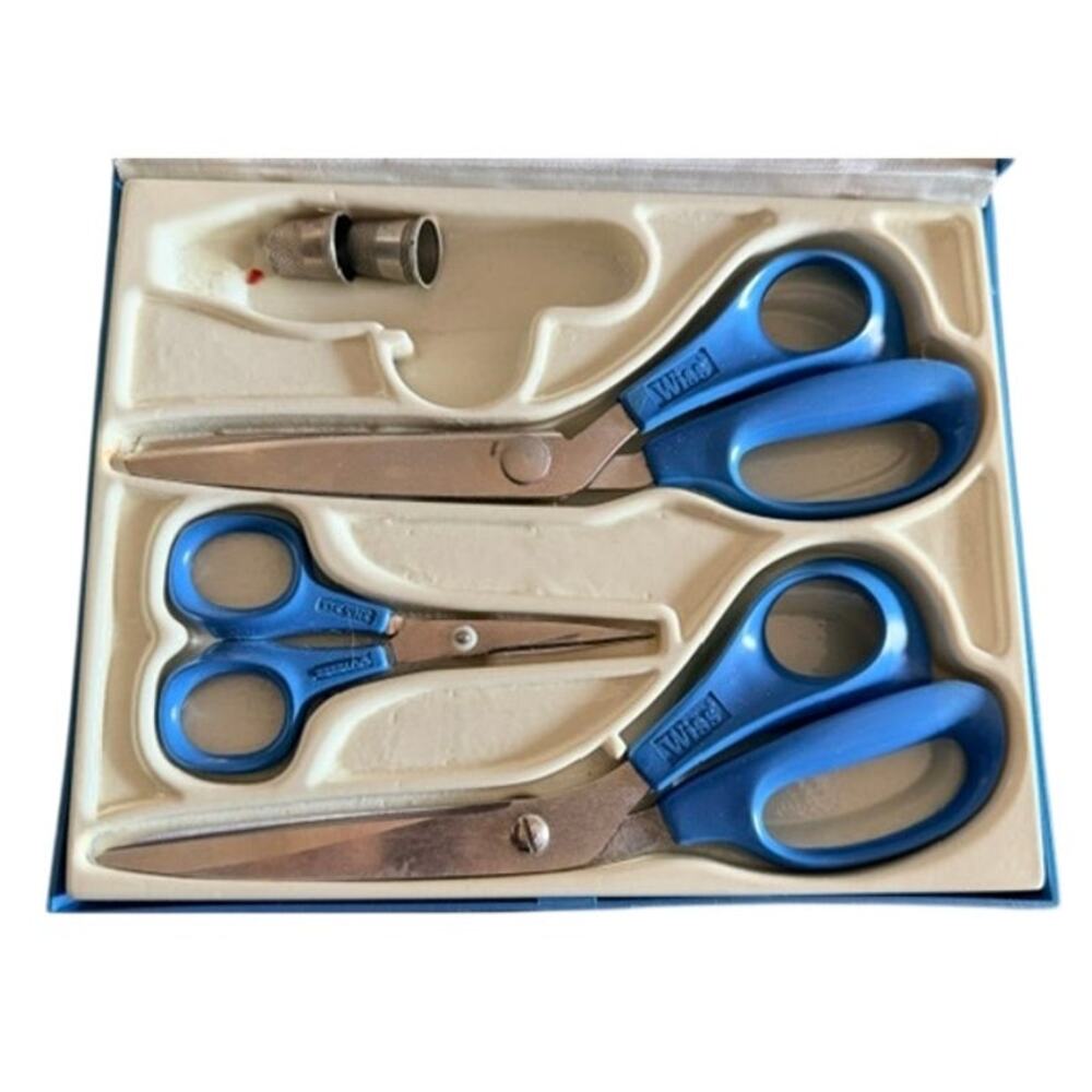 Wiss Scissors & Shears Gift Set Vintage Blue Handle Sewing Craft Set